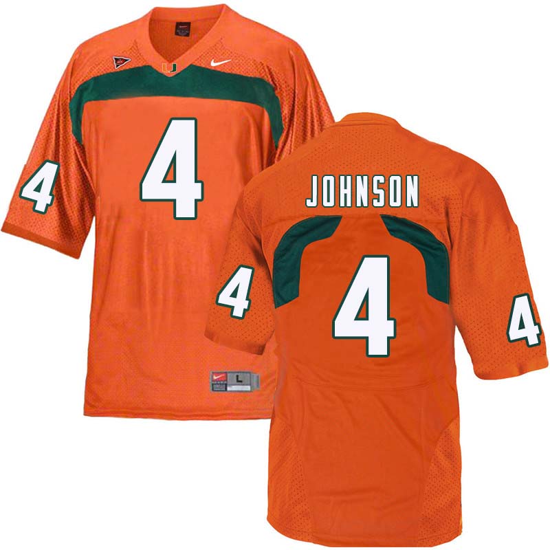 Nike Miami Hurricanes #4 Jaquan Johnson College Football Jerseys Sale-Orange